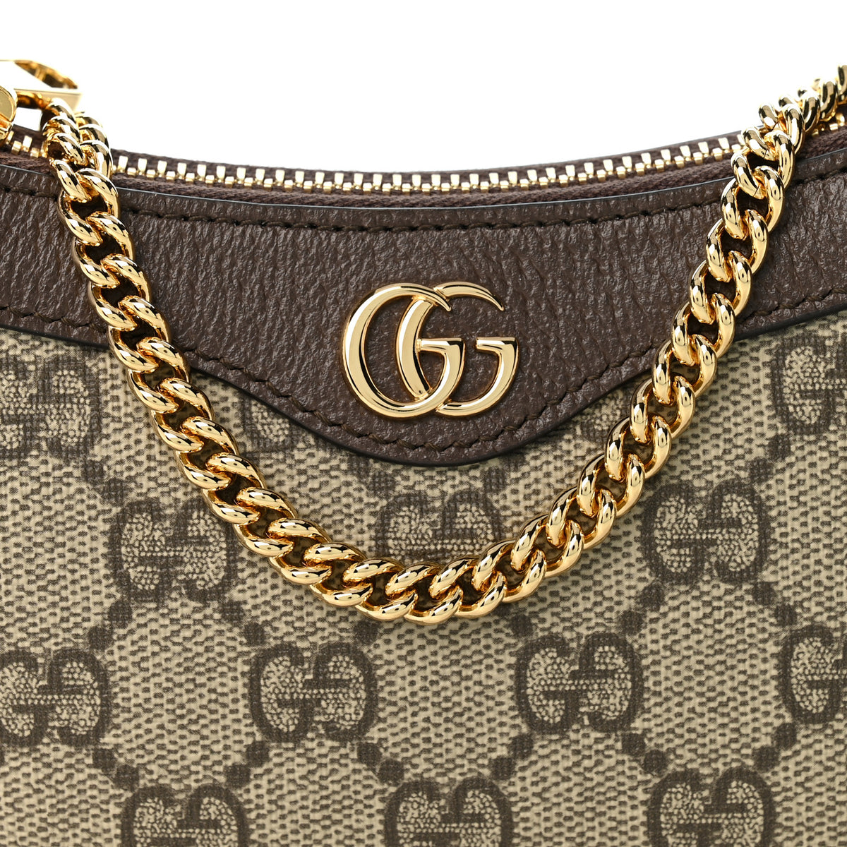 Gucci GG Supreme Monogram Textured Dollar Calfskin Mini Ophidia Chain Bag Beige Ebony 8 of 10