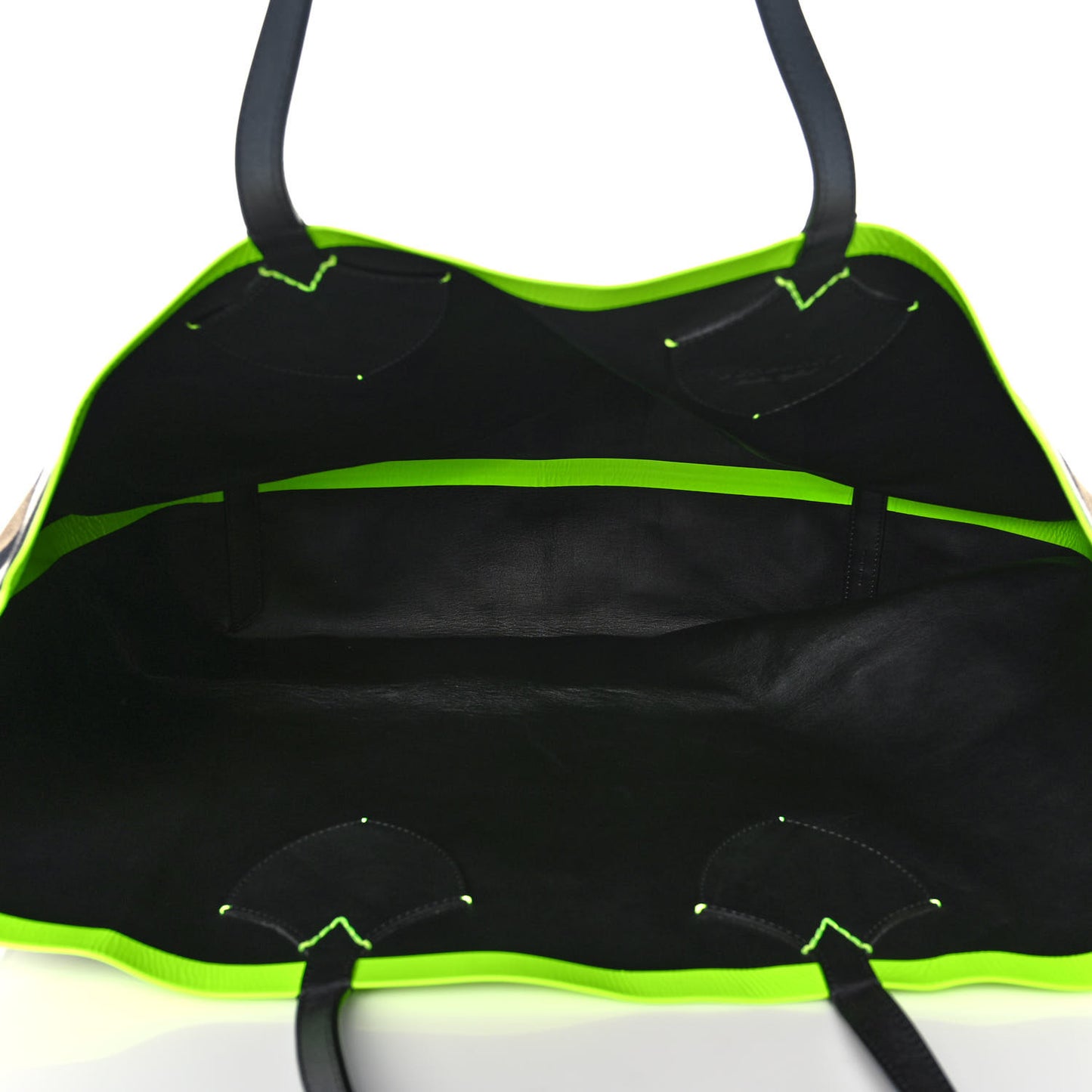 Canvas Mega Check Extra Large The Giant Reversible Tote Black Neon Yellow