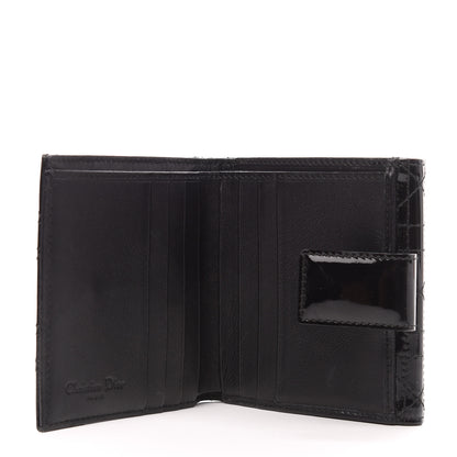 Christian Dior Patent Cannage Lady Dior Compact Wallet Black 6 of 7