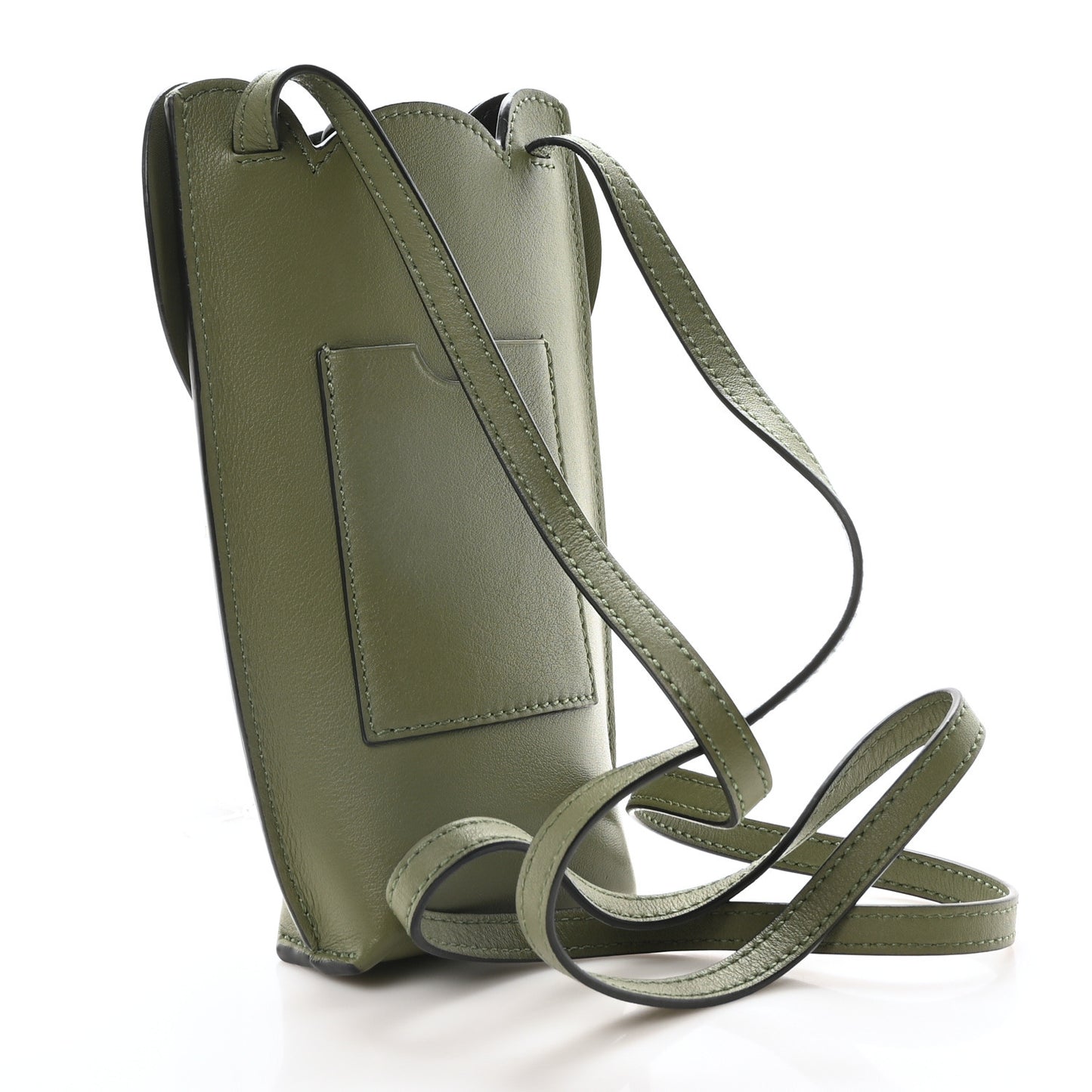 Calfskin Elephant Pouch Crossbody Bag Avocado