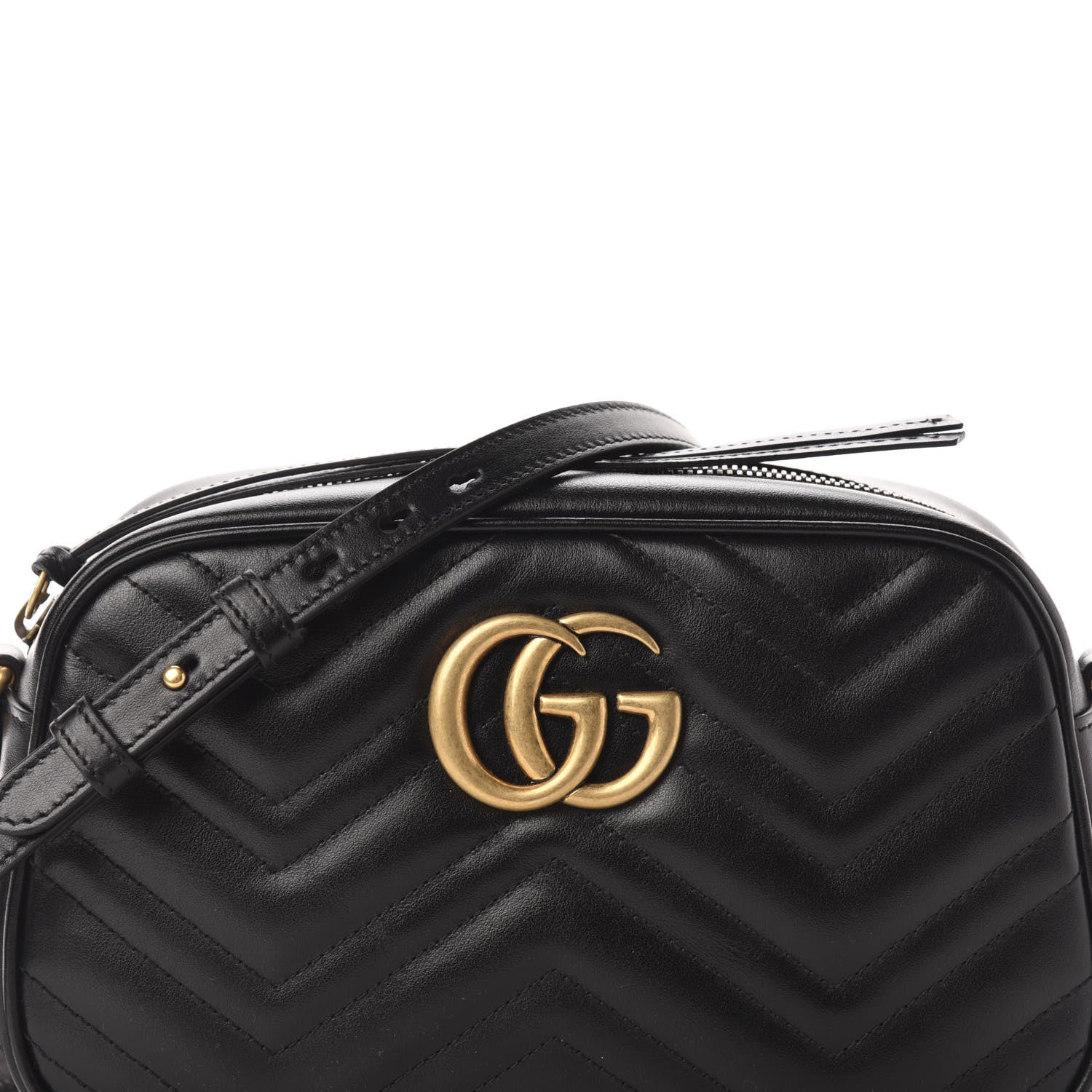 Gucci Calfskin Matelasse Small GG Marmont Chain Shoulder Bag Black 10 of 10