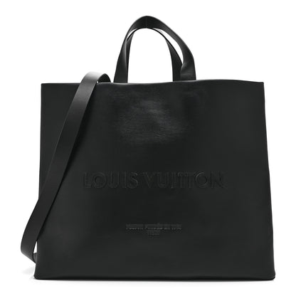 Louis Vuitton Calfskin Shopper Tote MM Black 1 of 10