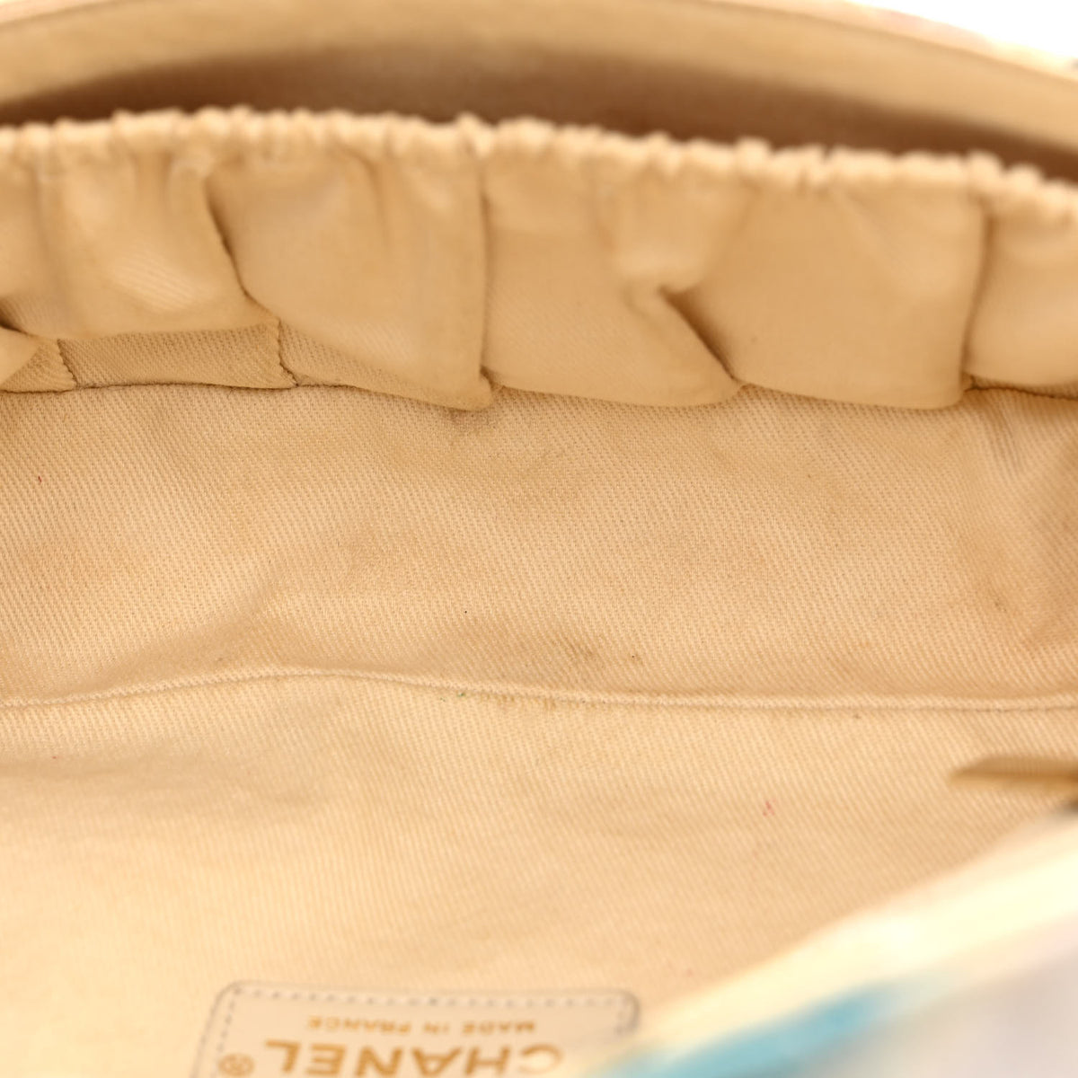 Chanel Canvas Small Printed Eiffel Tower Flap Bag Beige Multicolor 5 of 13