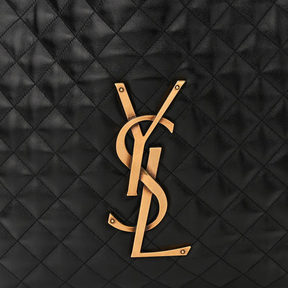 Saint Laurent Lambskin Quilted Maxi Icare Shopping Tote Black 11 of 14