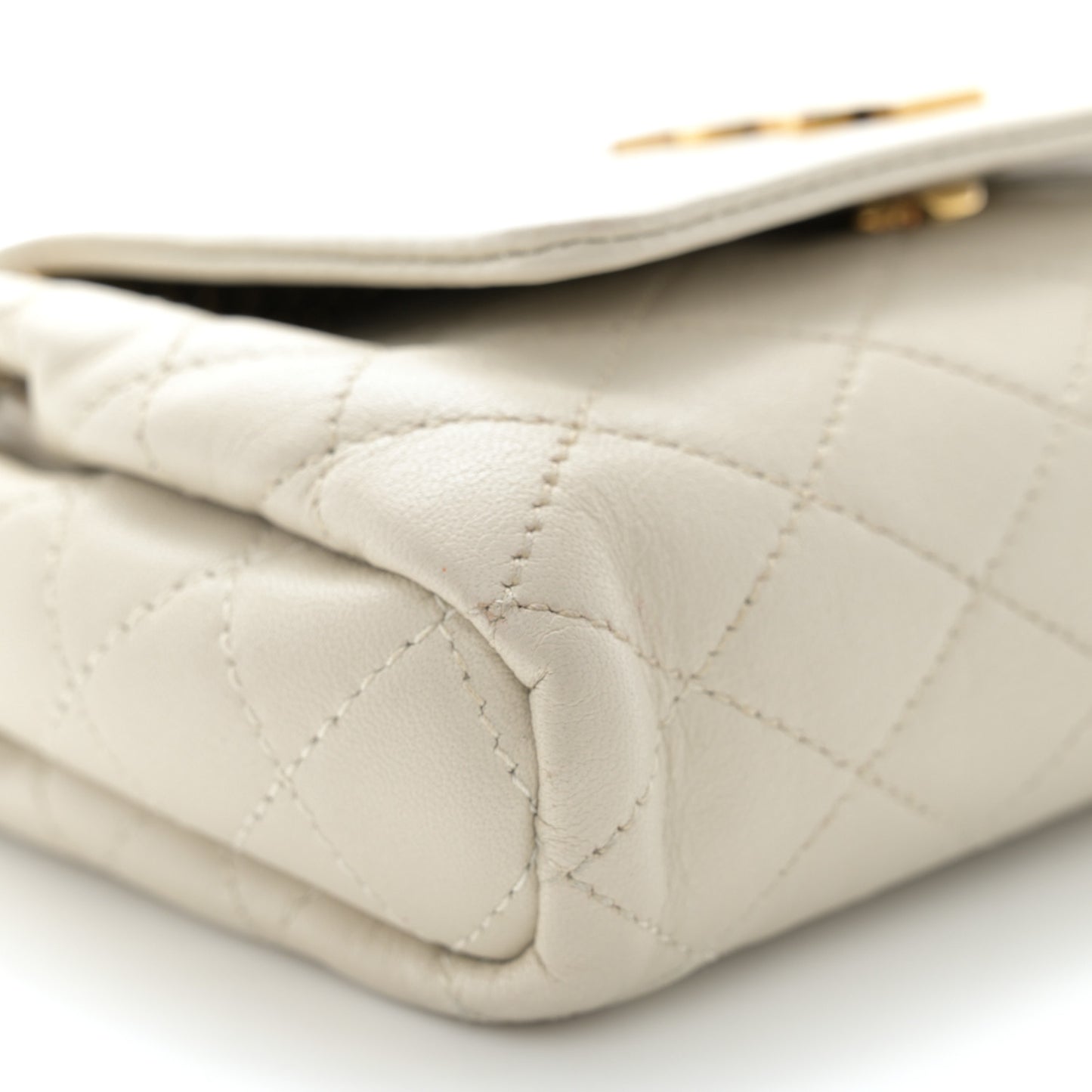 Lambskin Quilted Monogram Mini Nolita Blanc Vintage