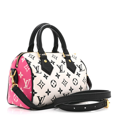 Louis Vuitton Empreinte Monogram Spring in the City Speedy Bandouliere 20 Black White Pink 3 of 9