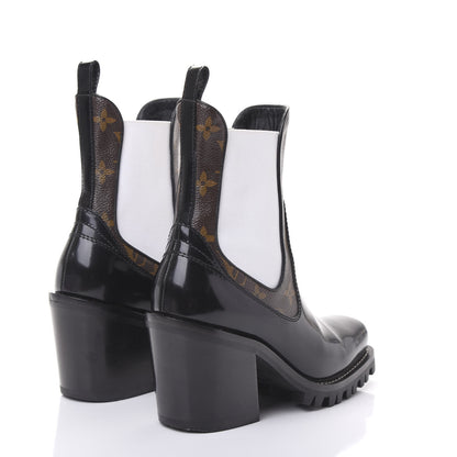 Louis Vuitton Patent Monogram Limitless Ankle Boots 36 Black 4 of 9