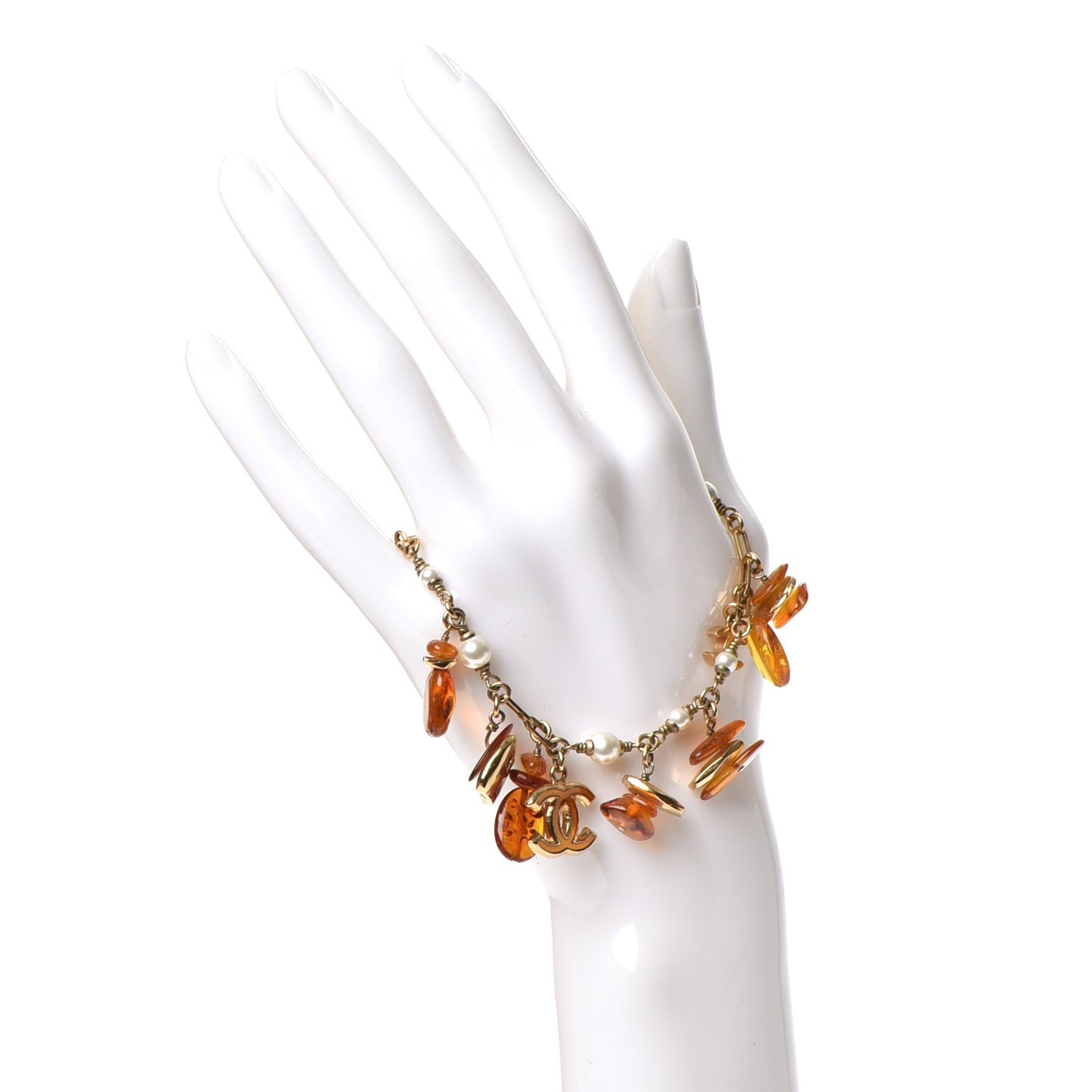 Pearl Amber CC Bracelet Gold