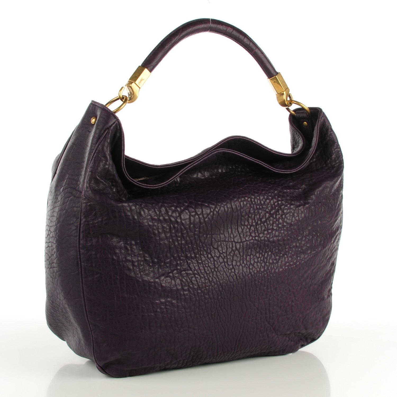 Saint Laurent Lambskin Large Roady Hobo Purple 3 of 7