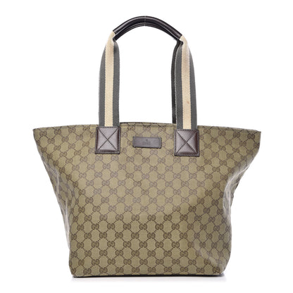 Gucci GG Monogram Large Web Handle Bucket Tote Brown 1 of 12