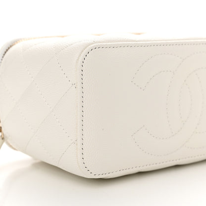 Chanel Caviar Quilted Small Vanity Case With Chain White 9 of 10