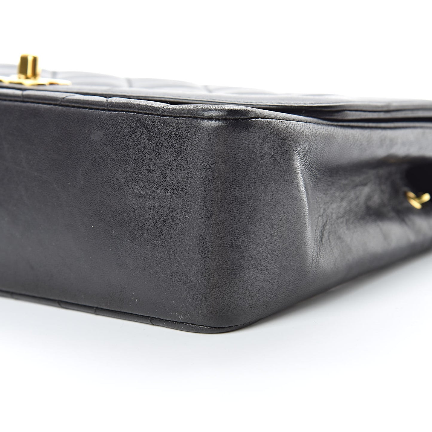 Lambskin Quilted Medium Single Flap Black