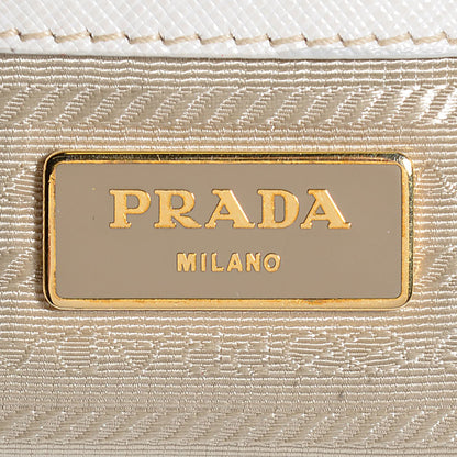 Prada Saffiano Lux Small Double Zip Tote Talco 7 of 12