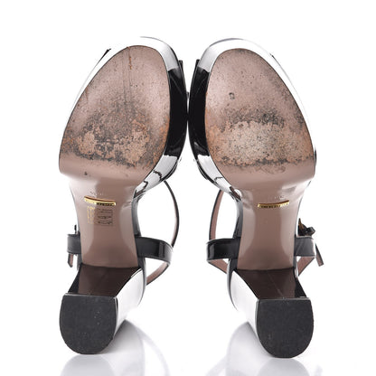 Gucci Patent Horsebit Platform Sandals 36.5 Black 7 of 11