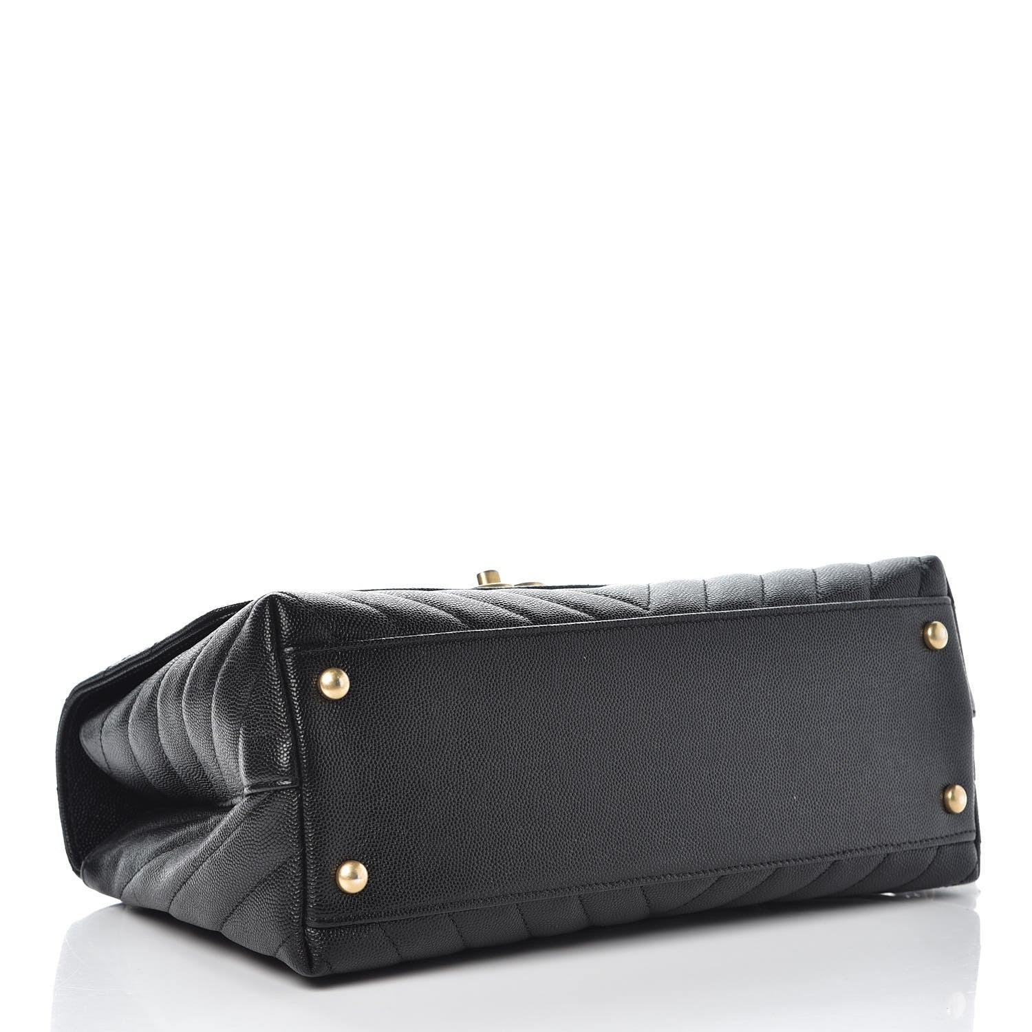 Chanel Caviar Chevron Quilted Small Coco Handle Flap Black 5 of 9