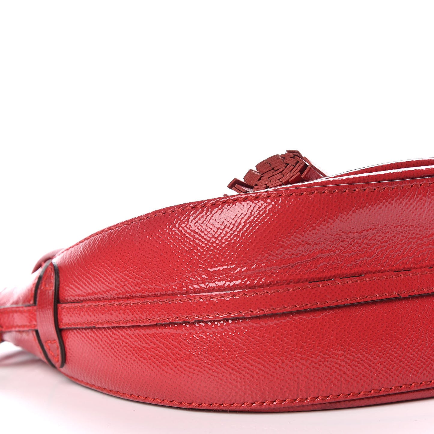 Patent Calfskin Haymarket Check Maydown Crossbody Bag Red