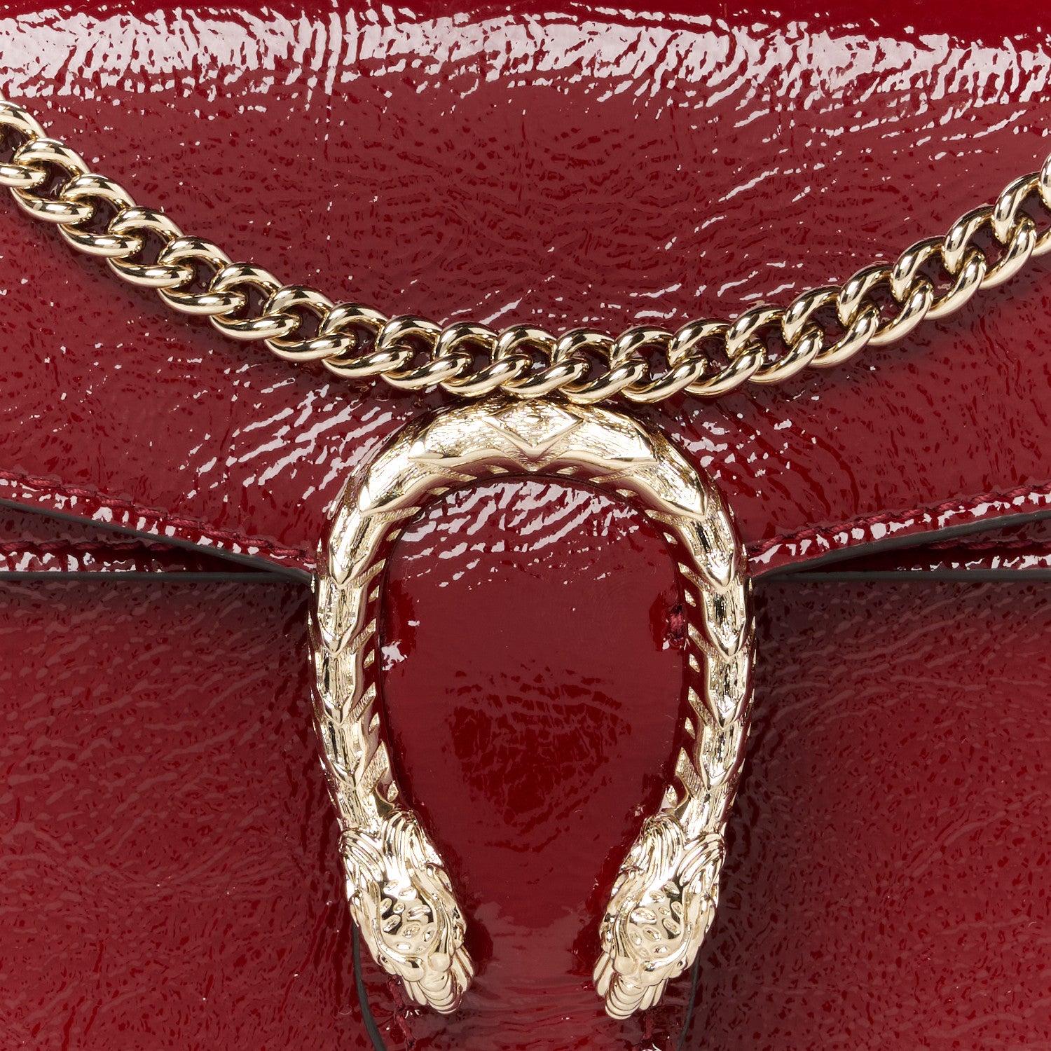Gucci Crinkled Patent Mini Dionysus Shoulder Bag Rosso Ancora Red 8 of 10