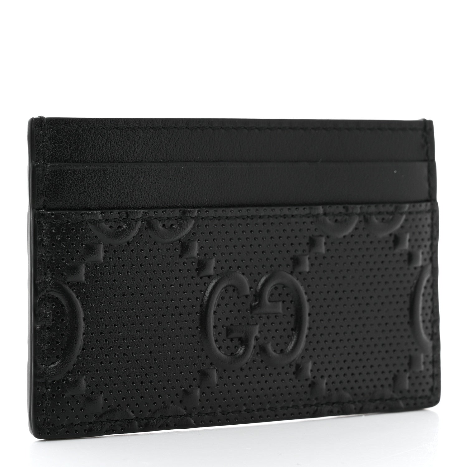 Gucci Calfskin GG Tennis Embossed Card Holder Black 3 of 7