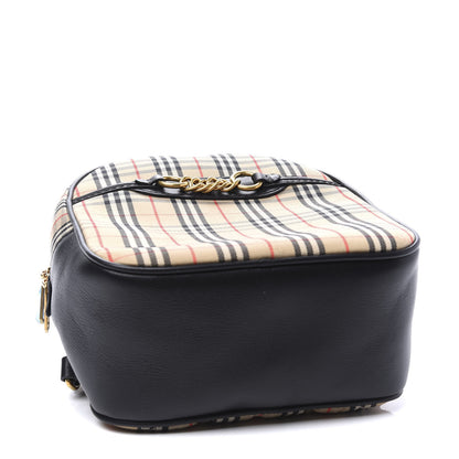 Burberry Smooth Calfskin 1983 Knight Check Link Backpack Black 3 of 9