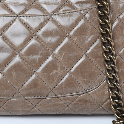 Chanel Glazed Calfskin Castle Rock Medium Flap Dark Beige 12 of 17