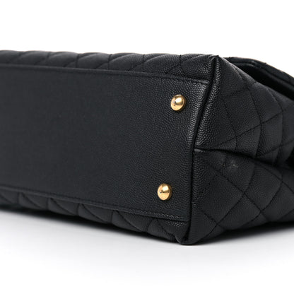 Chanel Caviar Lizard Quilted Small Coco Handle Flap Black 9 of 10