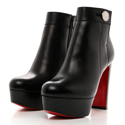 Christian Louboutin Calfskin Janis Alta 120 Booties 37.5 Black 3 of 7