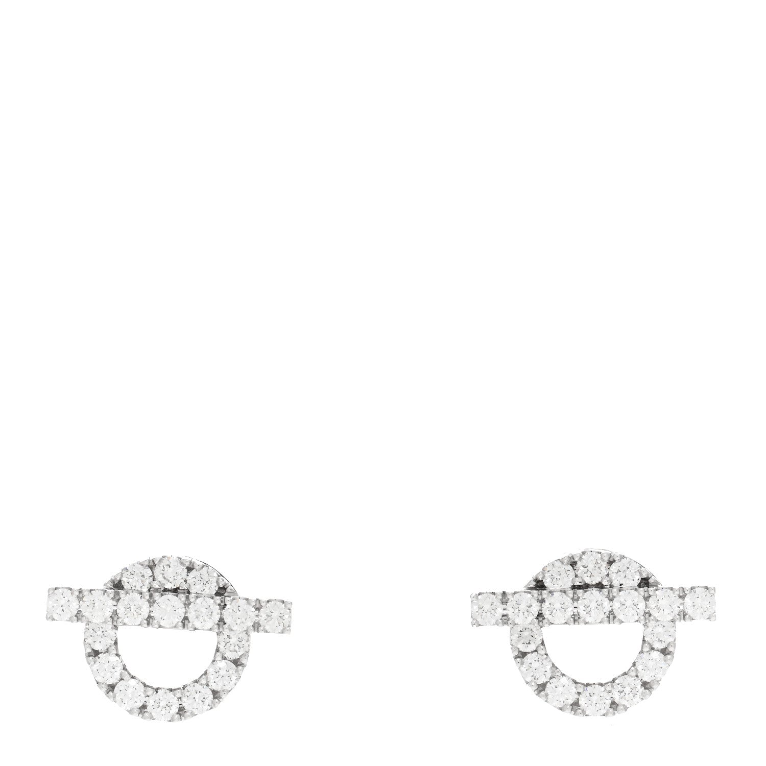 Hermes 18K White Gold Diamond Finesse Earrings 1 of 5