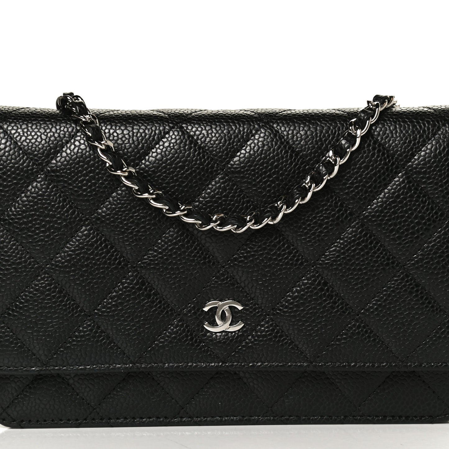 Caviar Quilted Wallet On Chain WOC Black