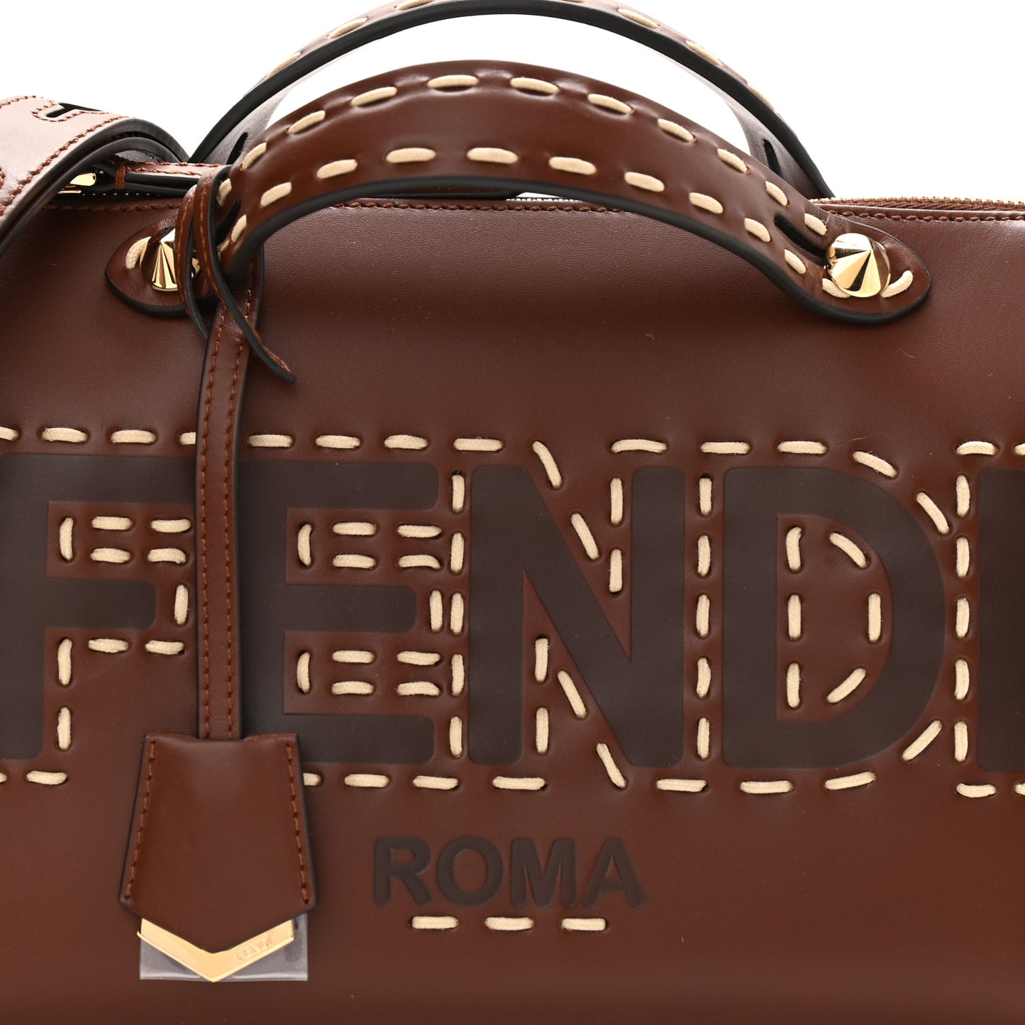 Vitello King Macro Stitchings Logo Medium By The Way Boston Bag Praline