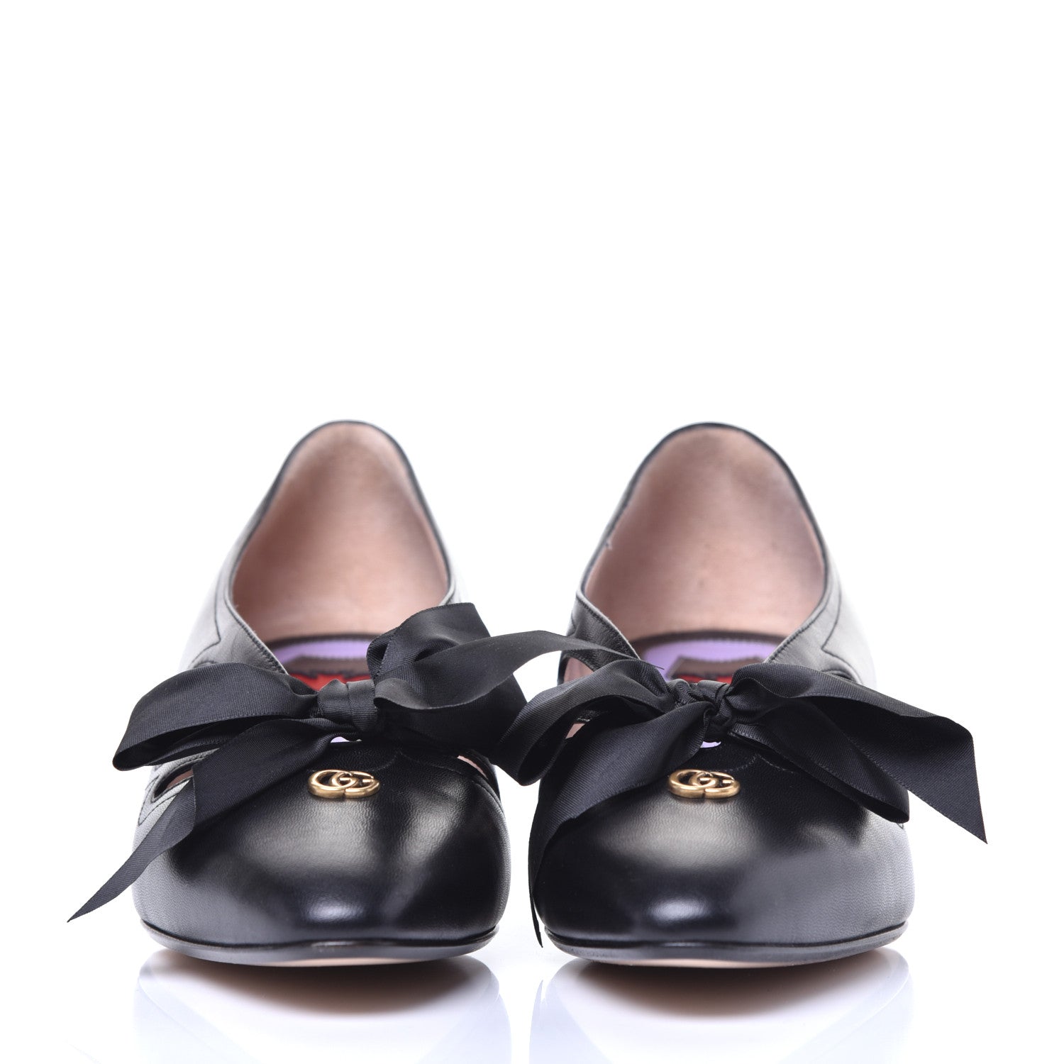 Gucci Malaga Kid Bow Berith Low Heel Pumps 37.5 Black 3 of 10