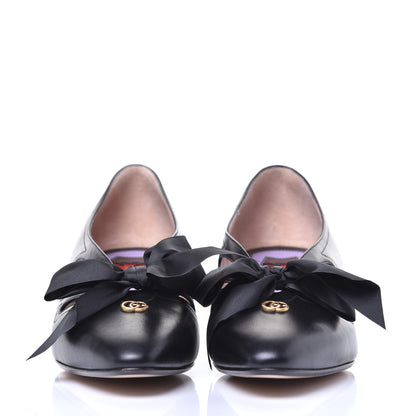 Gucci Malaga Kid Bow Berith Low Heel Pumps 37.5 Black 3 of 10