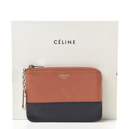 Celine Lambskin Bi-Color Solo Coin Card Case Terracotta Navy 11 of 11