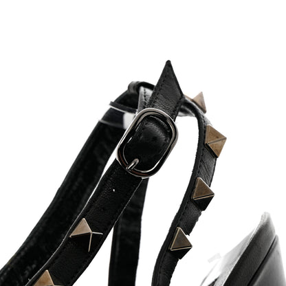 Valentino Garavani Calfskin Nappa Rockstud Ankle Strap 100mm Pumps 37.5 Black 11 of 12