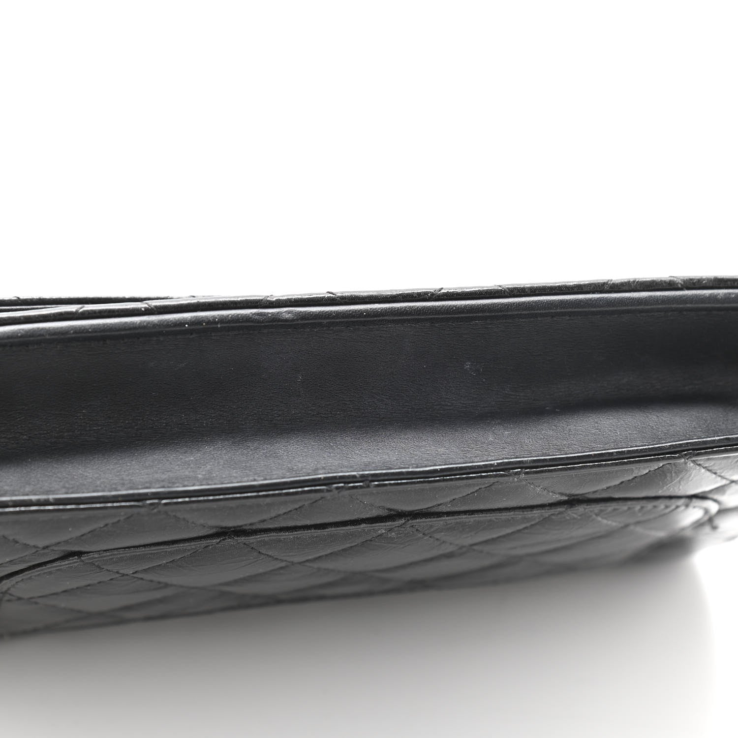 Chanel Distressed Patent Calfskin Quilted Reissue Wallet On Chain WOC Black 12 of 13
