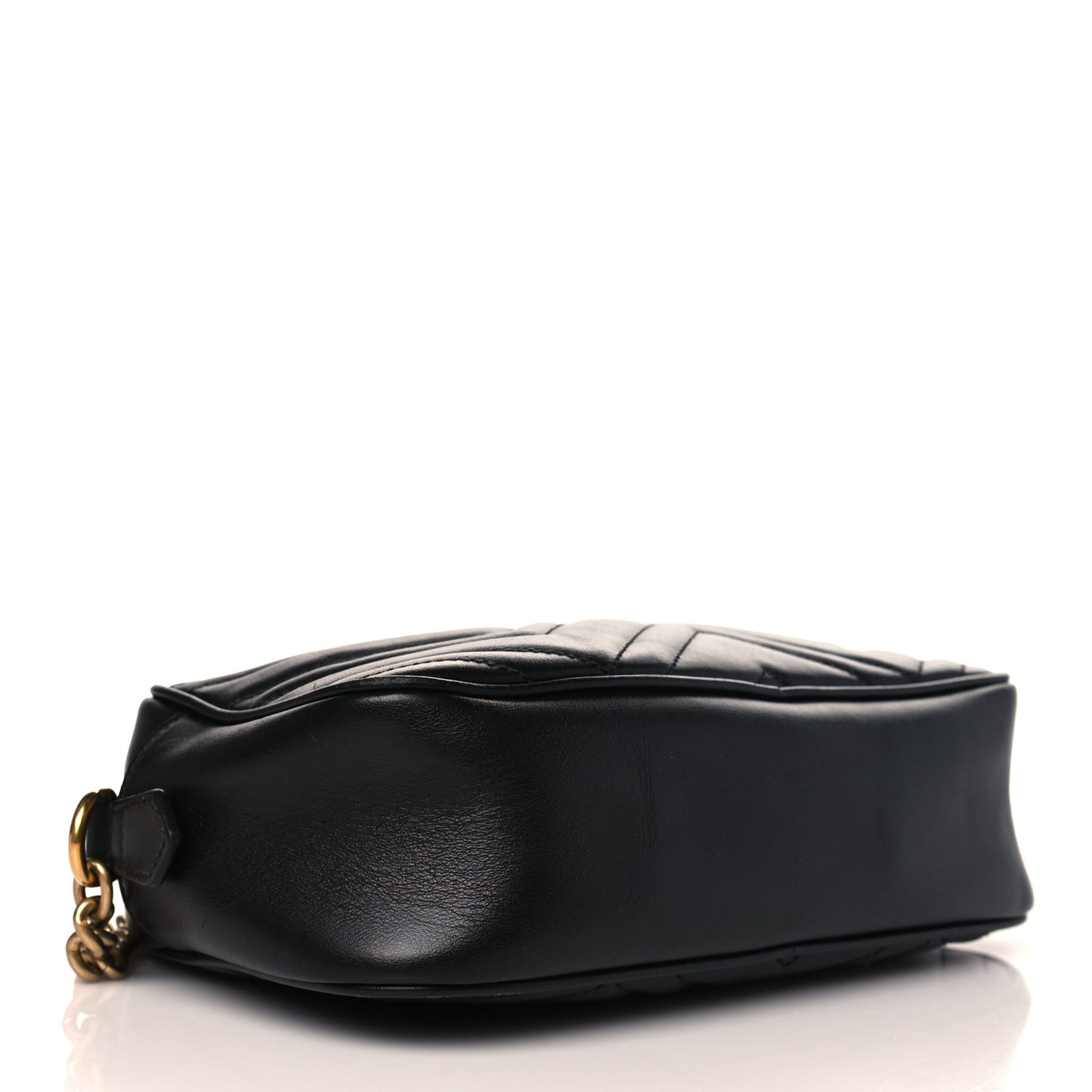 Calfskin Matelasse Small GG Marmont Chain Shoulder Bag Black