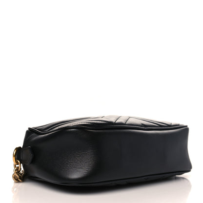 Gucci Calfskin Matelasse Small GG Marmont Chain Shoulder Bag Black 4 of 10