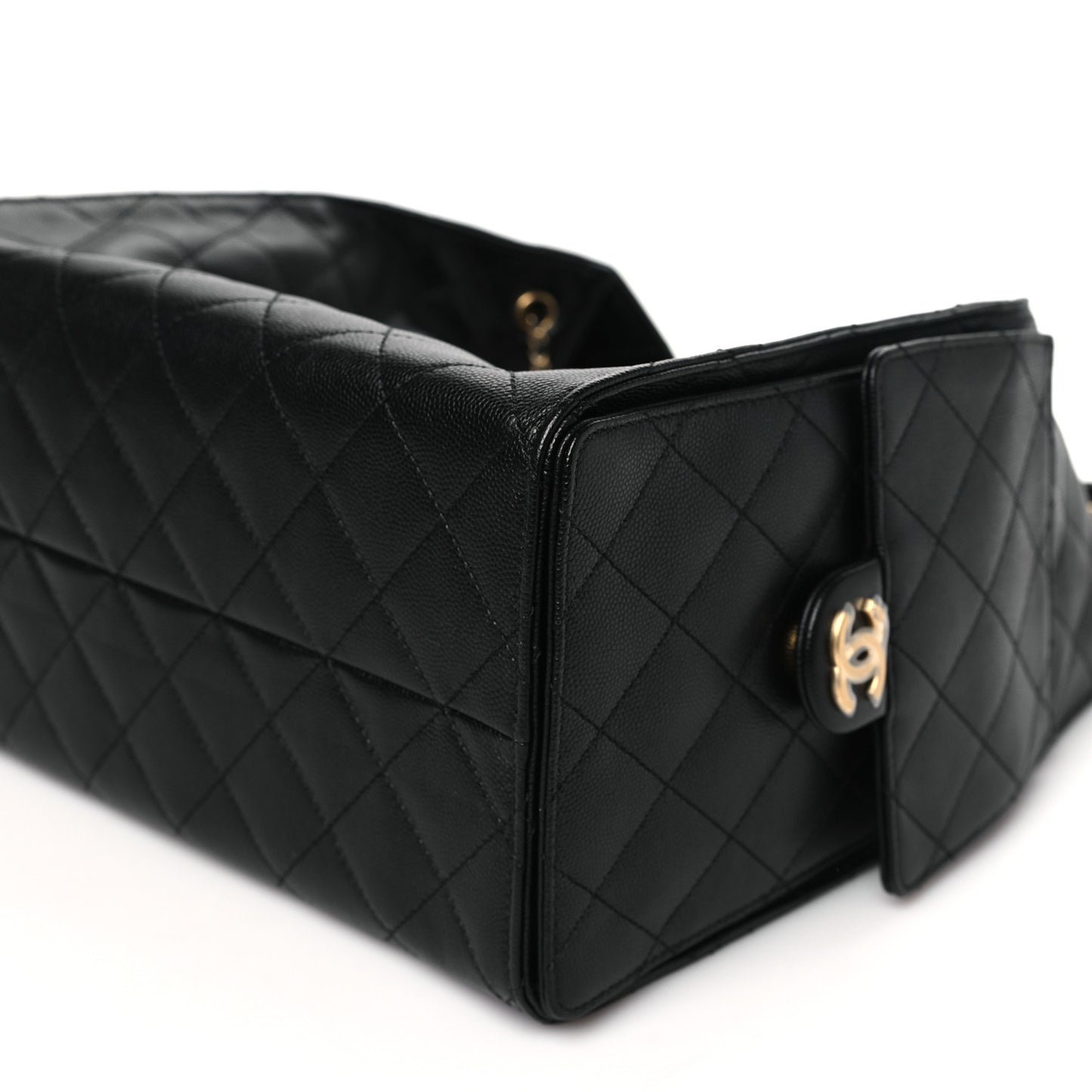 Caviar Quilted Medium Chanel 25 Handbag Black