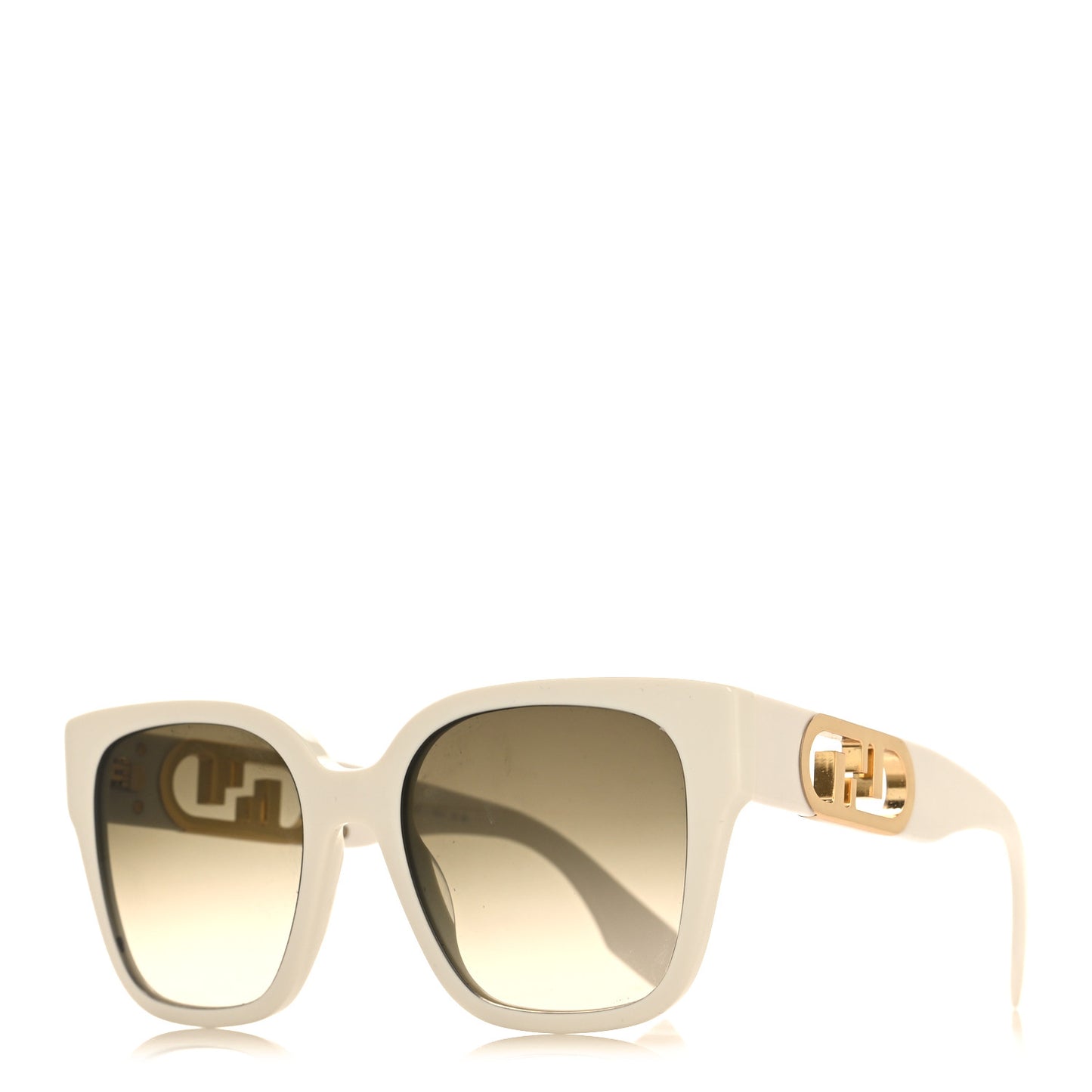 Acetate O'Lock Square Sunglasses FE40063I White