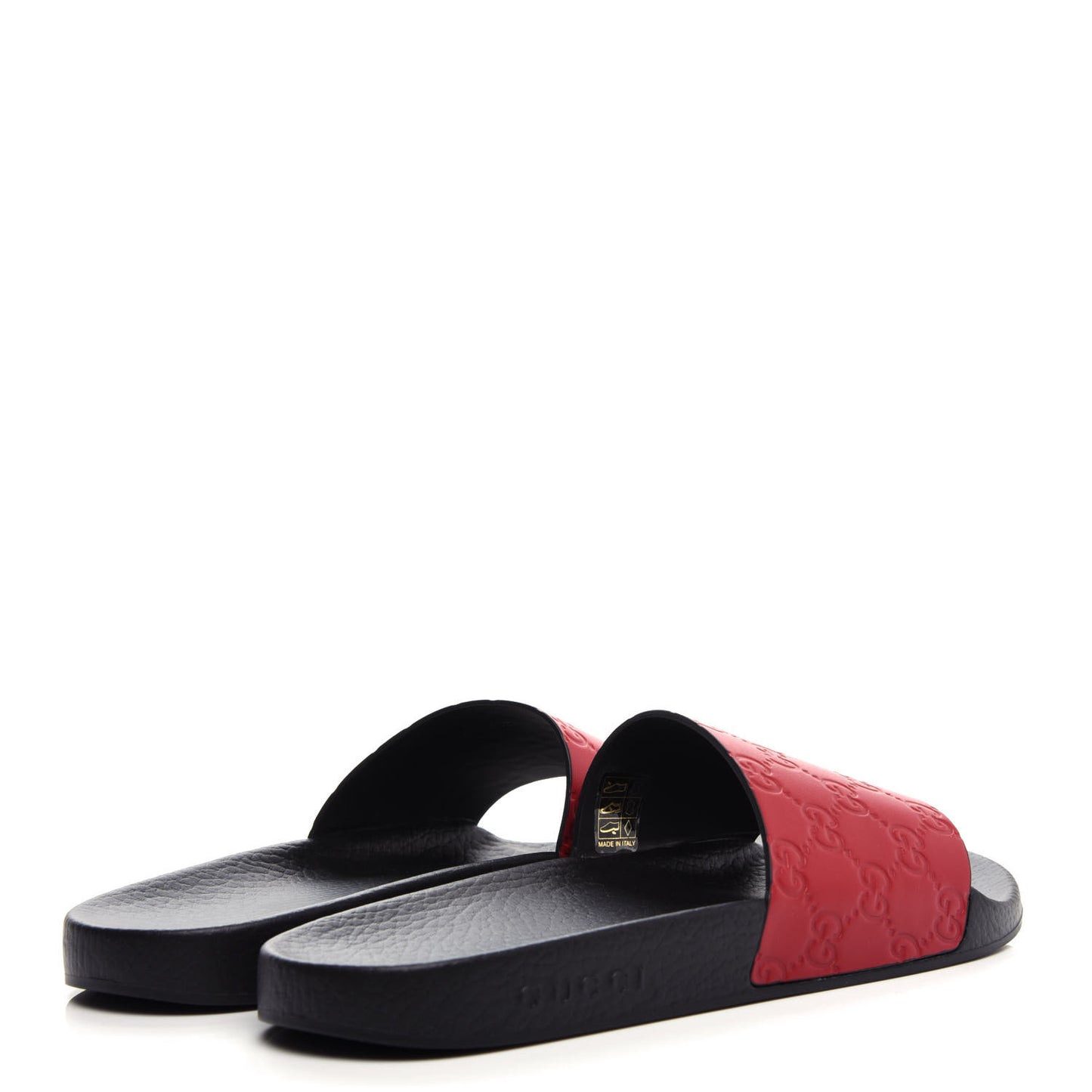 Guccissima Signature Womens Slide Sandals 41 Hibiscus Red