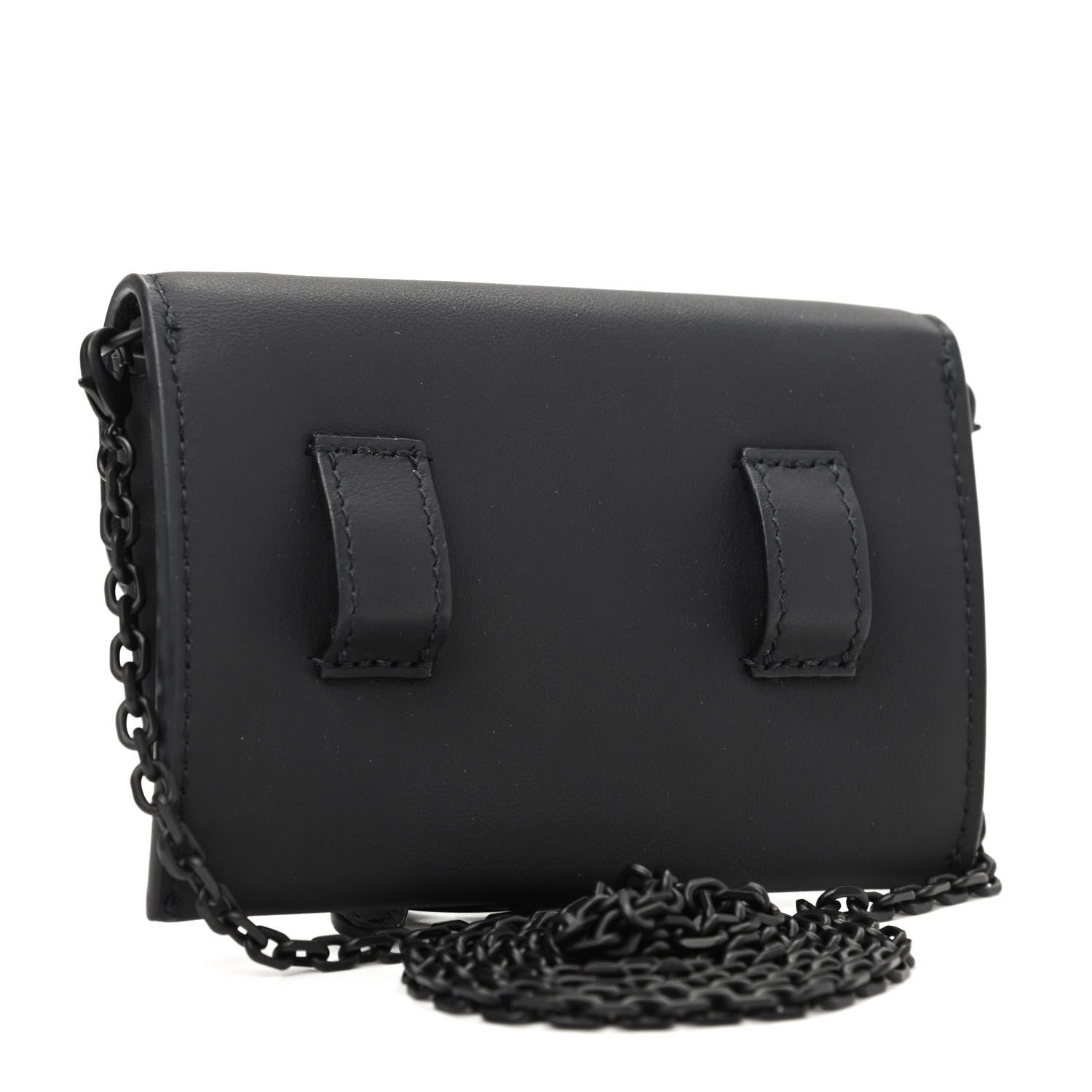 Christian Dior Ultra Matte Calfskin Nano Saddle Chain Pouch Black 3 of 7