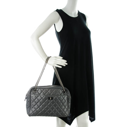 Chanel Aged Calfskin Quilted Large Reissue Camera Case Grey 2 of 7