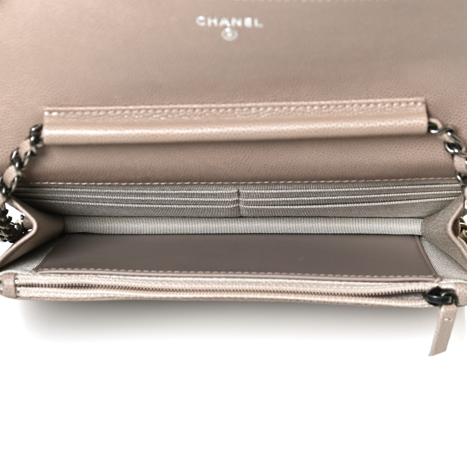 Chanel Caviar Quilted Wallet On Chain WOC Grey 4 of 10