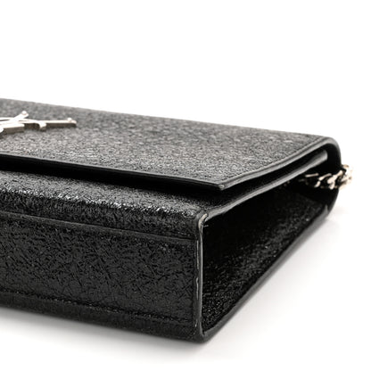 Saint Laurent Metallic Sparkle Calfskin Medium Monogram Kate Satchel Black 10 of 13