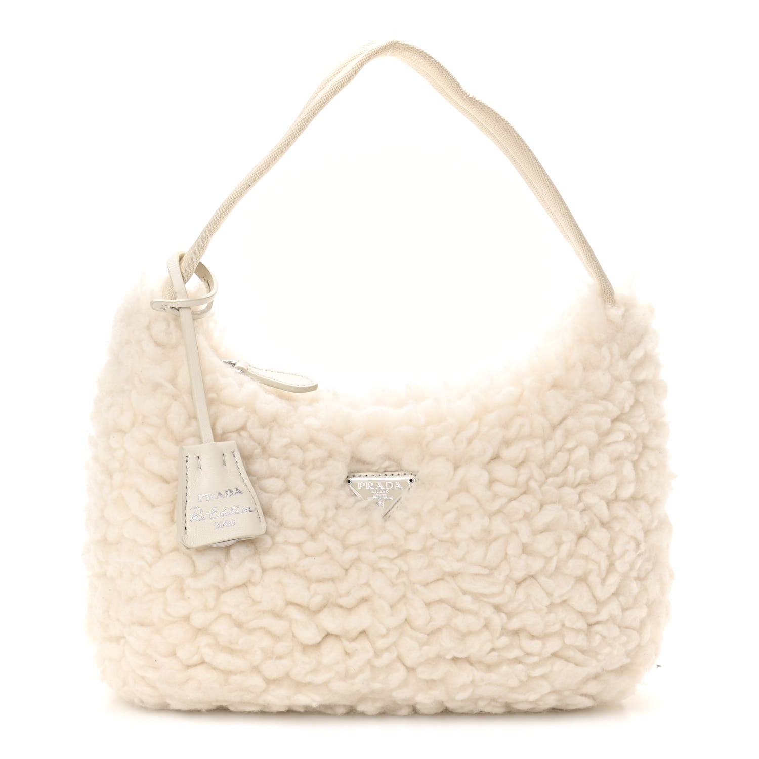 Prada Cashmere Mini Re-Edition 2000 Bag Naturale 1 of 10