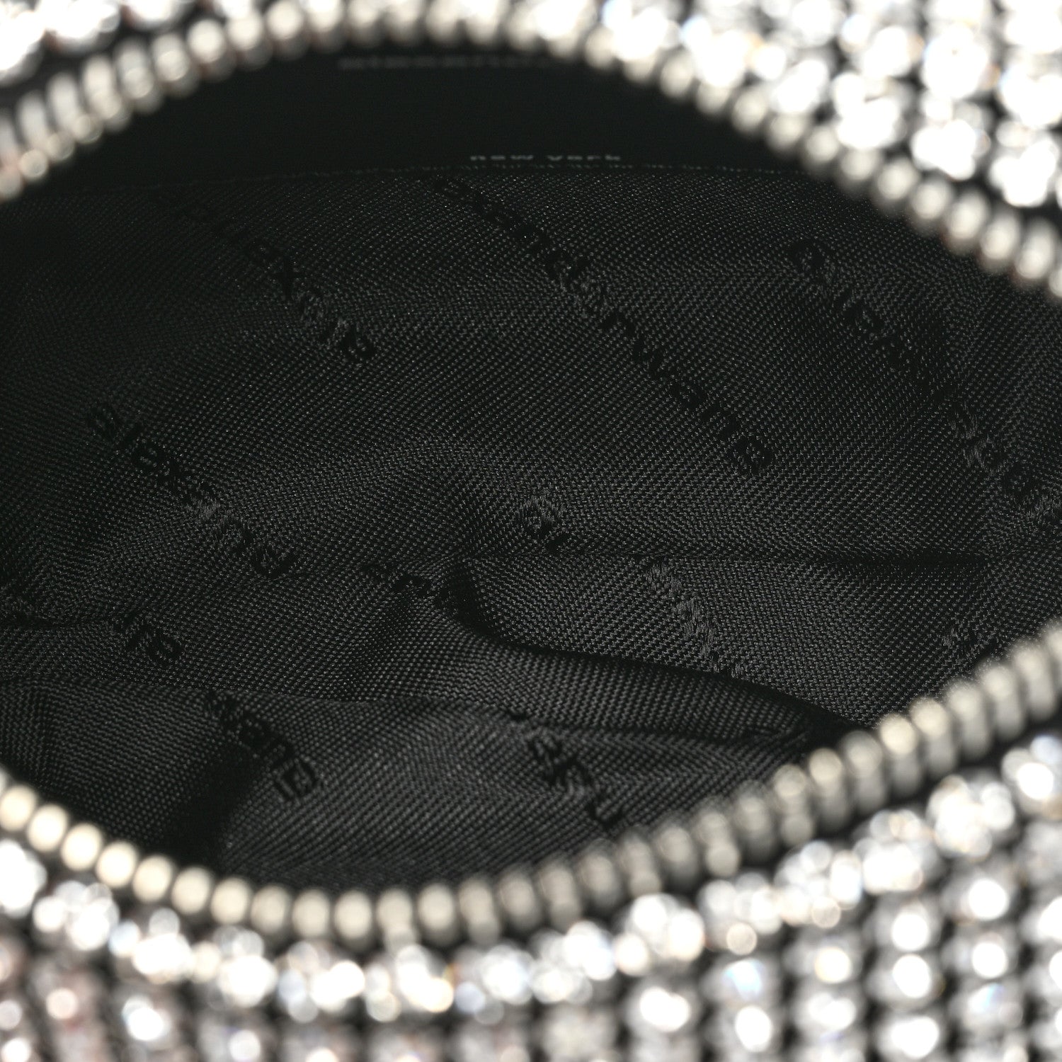 Alexander Wang Mesh Crystal Rhinestone Mini Heiress Pouch Black Silver 5 of 8