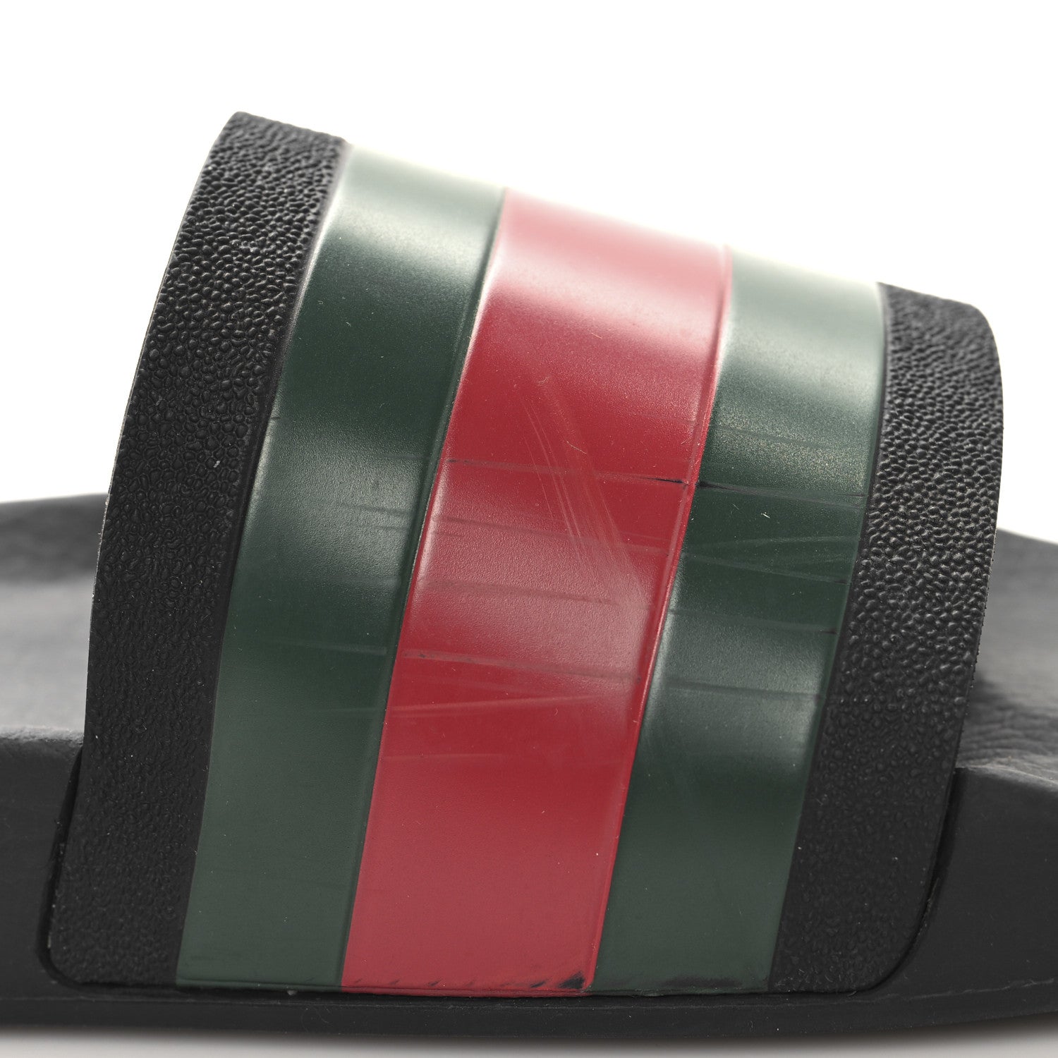 Gucci Rubber Web Mens Pool Slide Sandals 12 Black Green Red 8 of 10