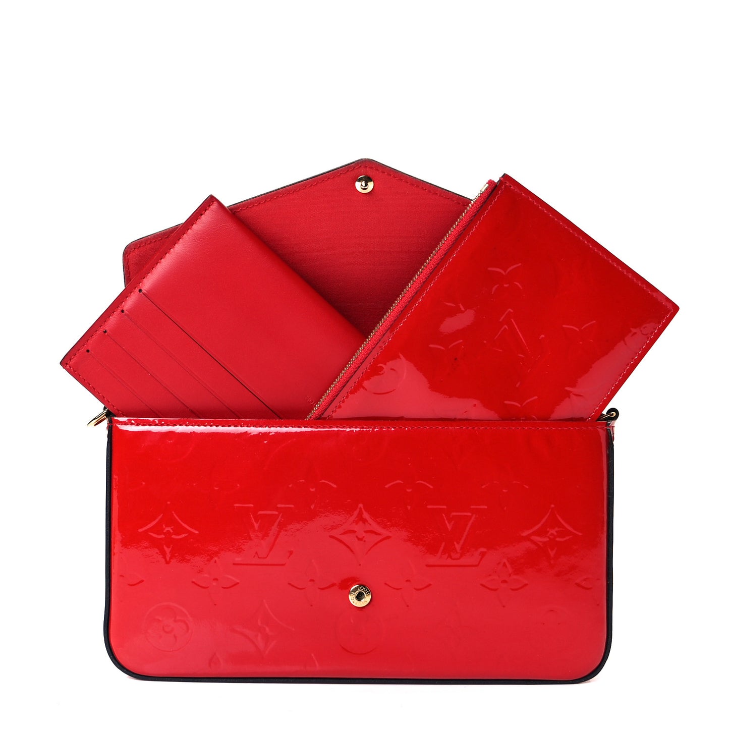 Vernis Felicie Pochette Chain Wallet Cherry