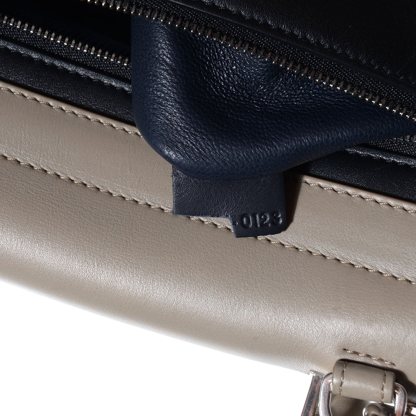 Textured Calfskin and Suede Medium Trapeze Tri-Color Sand