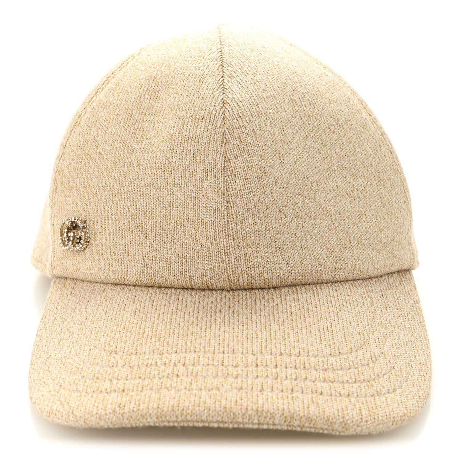 Gucci Wool Lame Double G Crystal Baseball Hat L Beige 3 of 10