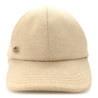 Gucci Wool Lame Double G Crystal Baseball Hat L Beige 3 of 10